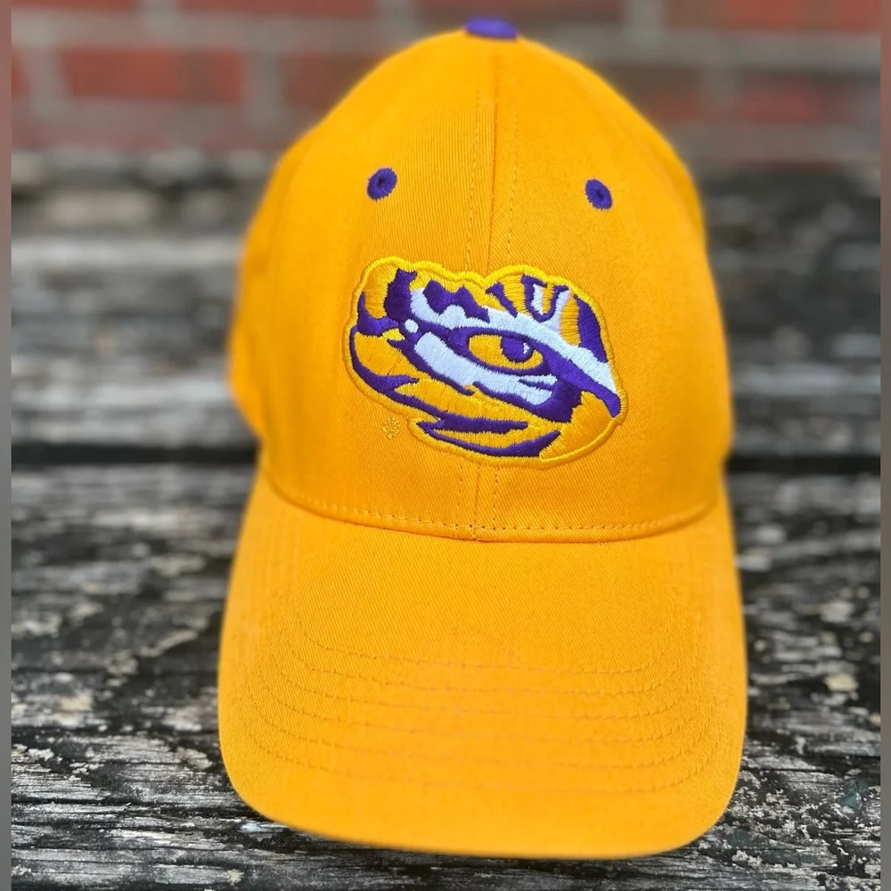 Captivating Headgear LSU Tigers Adjustable Yellow Baseball Cap Hat Eye of Tiger